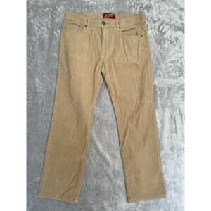 Arizona Jean Co Corduroy Pants Mens 36 x 32 Camel Brown Tan Straight Leg Cotton